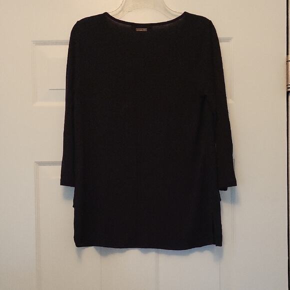 Michael Kors Black Blouse Size S 3/4 Sleeve Tunic - Picture 2 of 13